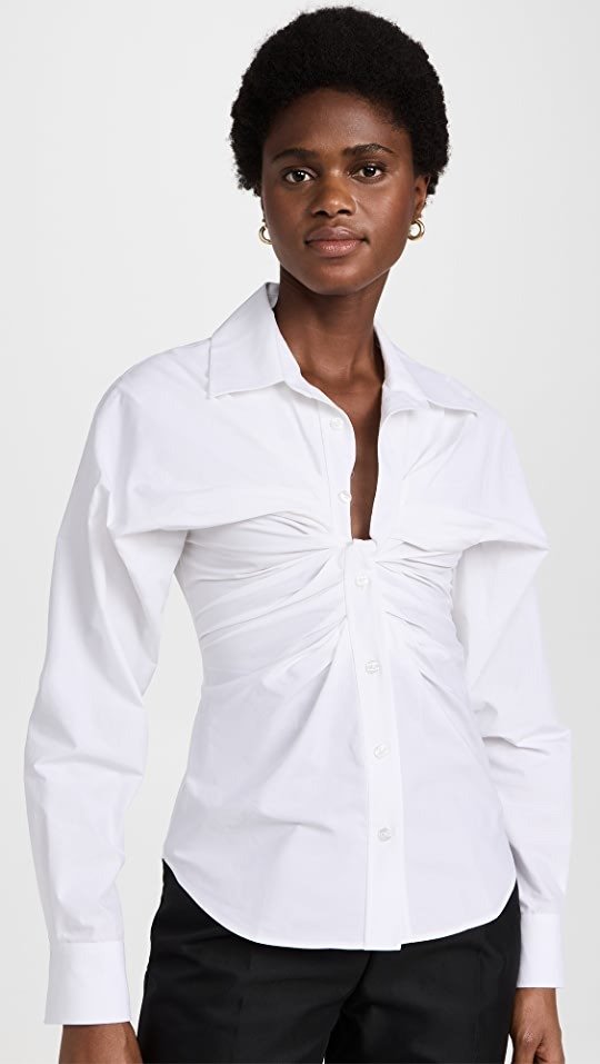 Open Twisted Front Placket Shirt