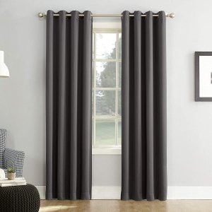 Sun Zero Easton Blackout Energy Efficient Grommet Curtain Panel, 54" x 95", Charcoal Gray