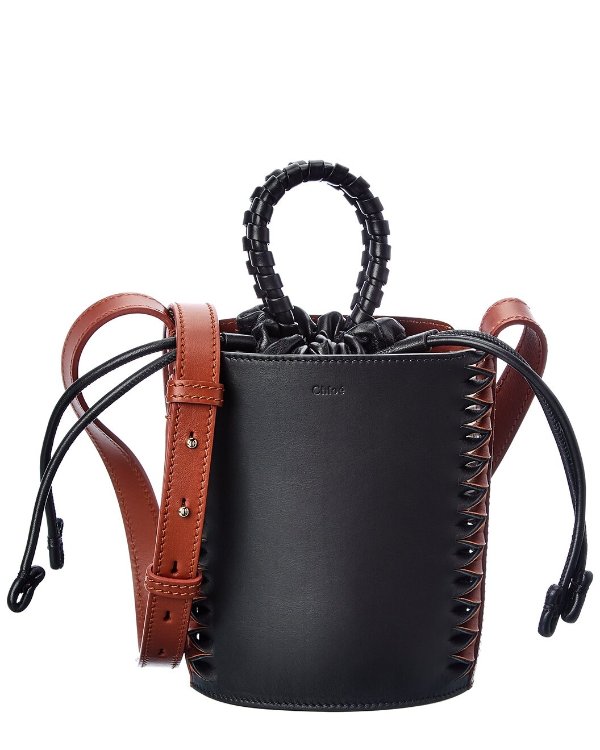 Chloe Louela Mini Leather Bucket Bag