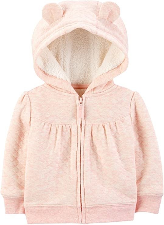Joys by Carter's Baby Girls' Hooded Sweater Jacket with Sherpa Lining