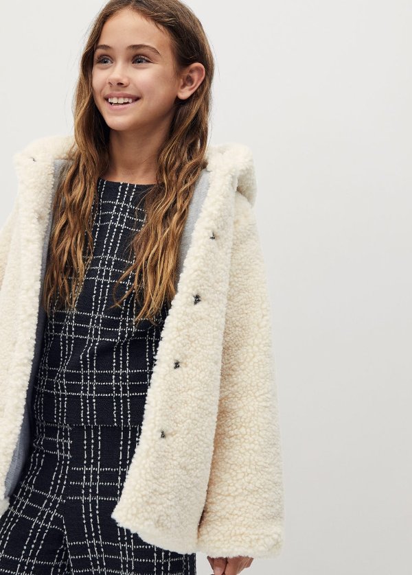 Shearling-effect hooded coat - Girls | OUTLET USA