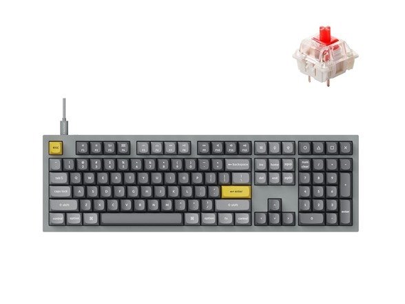 Keychron Q6 Wired Custom Mechanical Keyboard, QMK/VIA Programmable Macro, Full-Size Aluminum RGB Backlit, Double Gasket Hot-Swappable Gateron G Pro Compatible with Mac Windows Linux-Grey