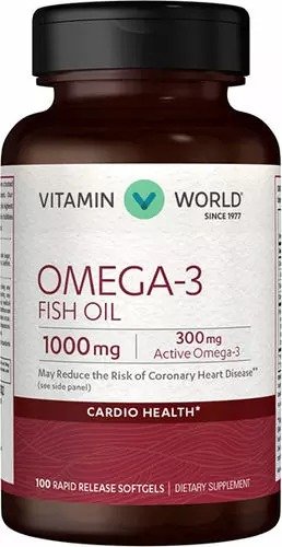 Omega-3 Fish Oil 1000 mg. Supplement 100 Softgels | Vitamin World
