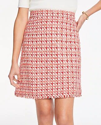 Petite Fringe Tweed A-Line Skirt | Ann Taylor