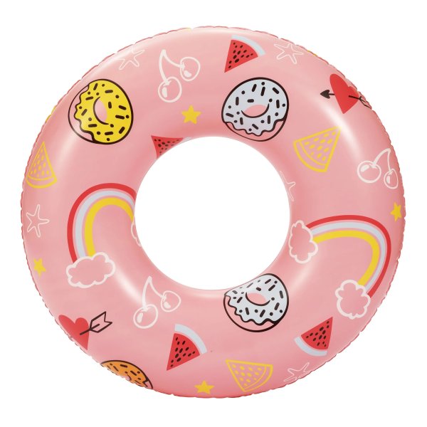 Pink Sweets Inflatable Swim Tube Pool Float, For Kids, Age 9 & up, Unisex