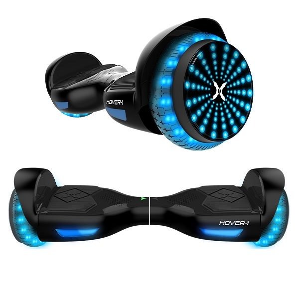 I-200 Hoverboard with Built-in Bluetooth Speaker, LED Headlights, LED Wheel Lights, 7 Mph Max Speed, Black
