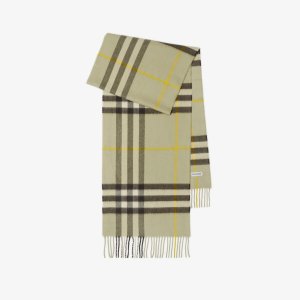 BurberryLogo Patch Checked Fringed Scarf – Cettire