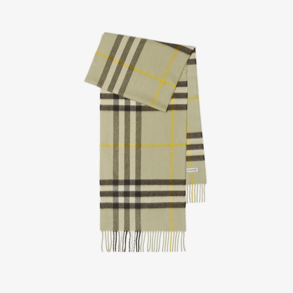 Logo Patch Checked Fringed Scarf – Cettire