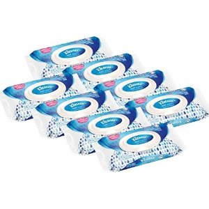 Kleenex Wet Wipes Gentle Clean for Hands and Face, Flip-top Pack, 8 packs of 24 Wipes