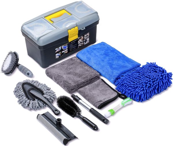AUTODECO 10pcs Car Cleaning Tools Kit