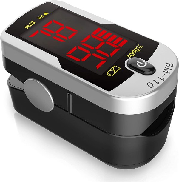 Santamedical Deluxe SM-110 Two Way Display Finger Pulse Oximeter with Carry Case and Neck/Wrist Cord