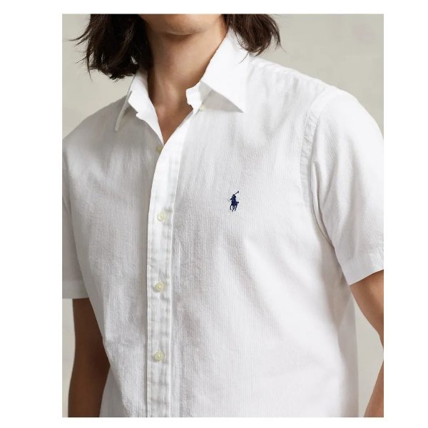 Classic Fit Cotton Seersucker Button-Down Shirt