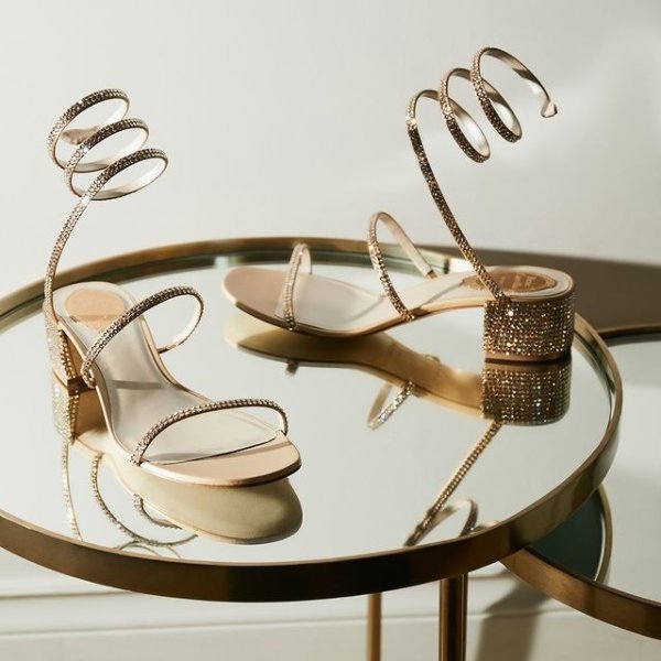 - Cleo Ankle-Wrap Crystal-Embellished Satin Sandals
