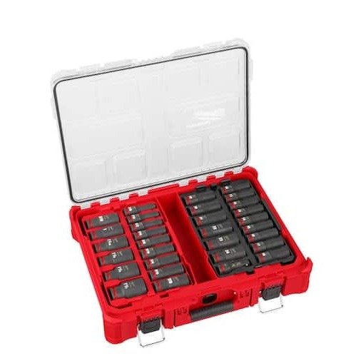 Milwaukee SHOCKWAVE Impact-Duty 1/2 in. Drive Metric and SAE Deep Well Impact PACKOUT Socket Set