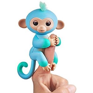 Fingerlings 2Tone Monkey - Charlie (Blue with Green accents) - Interactive Baby Pet - By WowWee @ Amazon