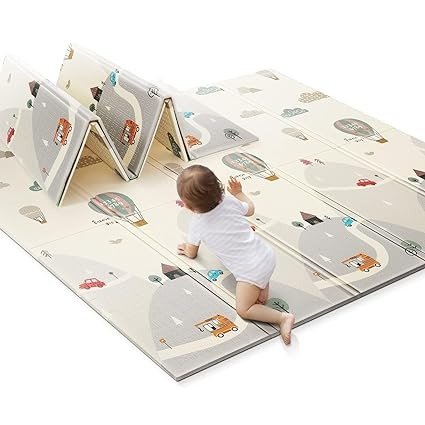 Baby Play Mat, Extra Large Crawling Play Mat for Baby, Foldable Reversable Foam Playmat Mat for Floor, Waterproof Anti-Slip Baby Floor Mat for Infant, Toddler, Kids ( 71 x 79 x 0.6 inch )