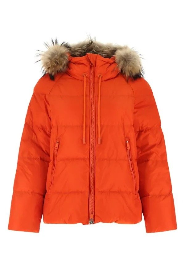 Orange nylon Orsola down jacket