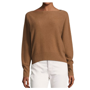Vince Boat-Neck Long-Sleeve Cashmere Sweater