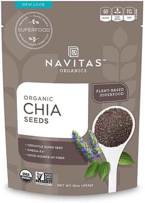 Chia Seeds, 16 oz. Bag, 38 Servings — Organic, Non-GMO, Gluten-Free