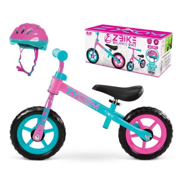 Zycom ZBike Toddlers Balance Bike and Adjustable Helmet Combo – Pink/Blue - Suits Ages 18 – 36 Months - Max Rider Weight 44lbs – 3 Year Manufacturer’s Warranty