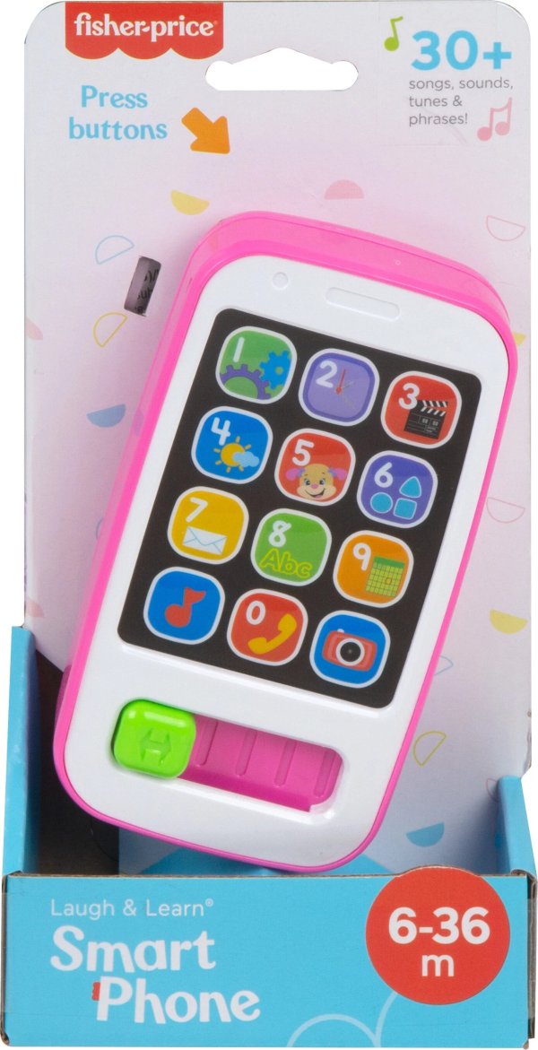 Laugh & Learn Smart Phone Electronic Baby Learning Toy with Lights & Sounds, Pink