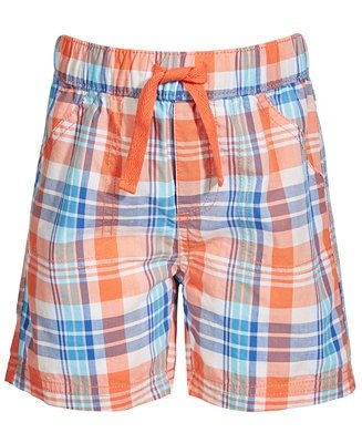 Toddler Boys Summertime Plaid Cotton Shorts, Created for Macy's