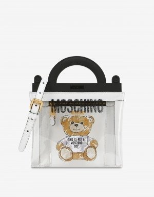 PVC Handbag with PRINT Brushstroke Teddy Bear - SS19 Ready-to-Bear - SS19 COLLECTION - Moods - Moschino | Moschino Shop Online