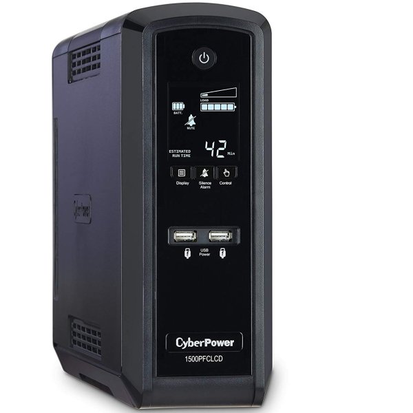 CP1500PFCLCD PFC Sinewave UPS System 1500VA/900W, 10 Outlets, AVR