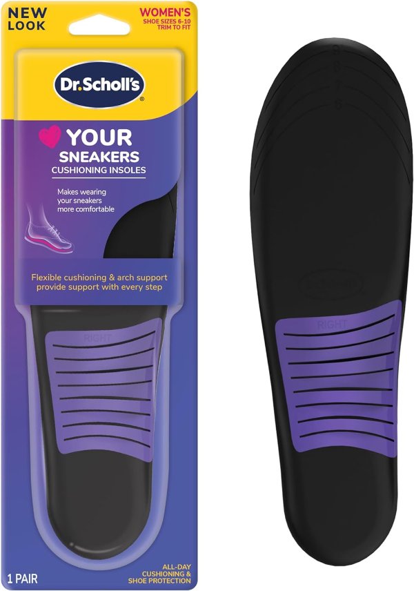 Dr. Scholl's Love Your Sneakers Full Length Insoles, Women Size 6-10, 1 Pair