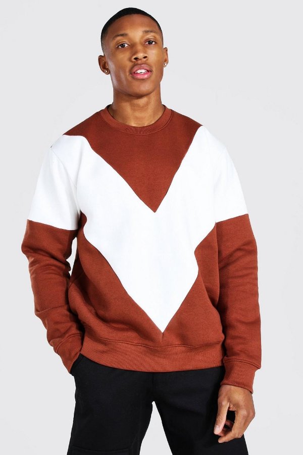 Colour Block Sweatshirt | boohooMAN