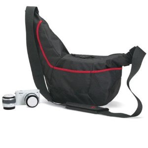 Lowepro Passport Sling II Camera Bag, Black/Red