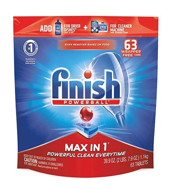 - Max in 1-63ct - Dishwasher Detergent - Powerball - Dishwashing Tablets - Dish Tabs