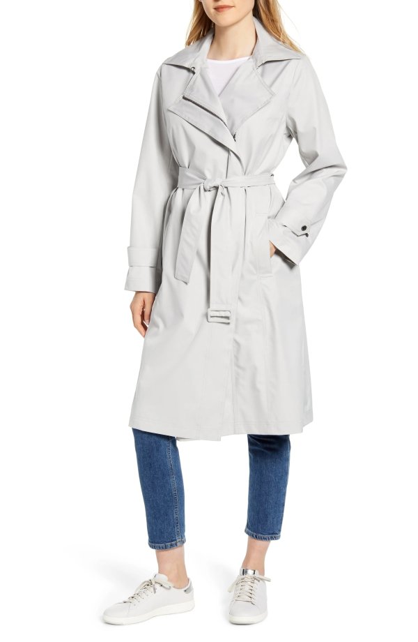 Hooded Water Resistant Trench Coat