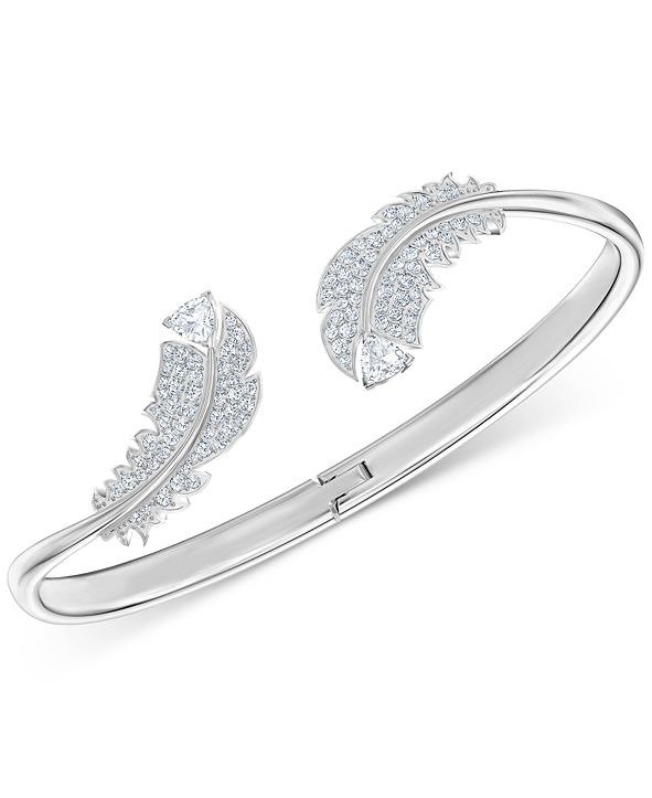 Crystal Feather Cuff Bracelet
