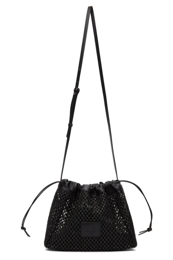 Black Rattan String Bag