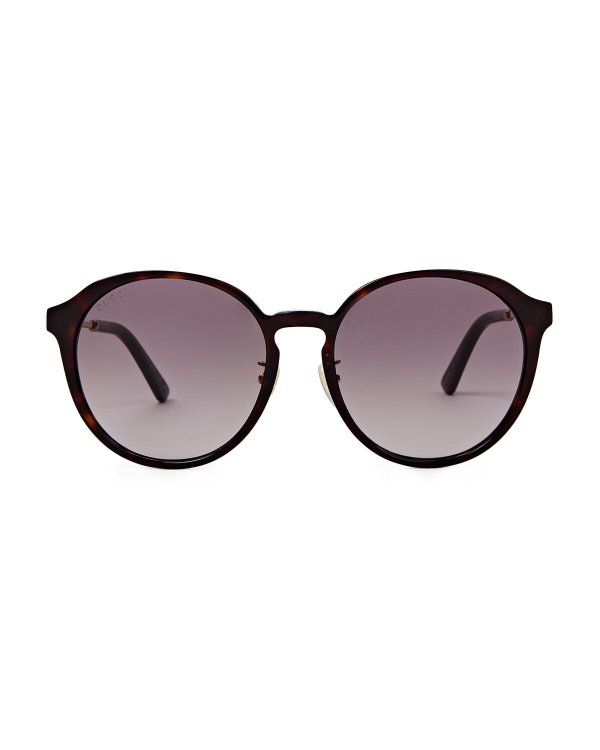 GG0205/S Tortoiseshell-Look & Gold-Tone Round Sunglasses