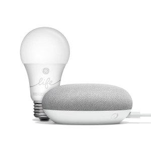 Google Mini Chalk + GE Smart Bulb