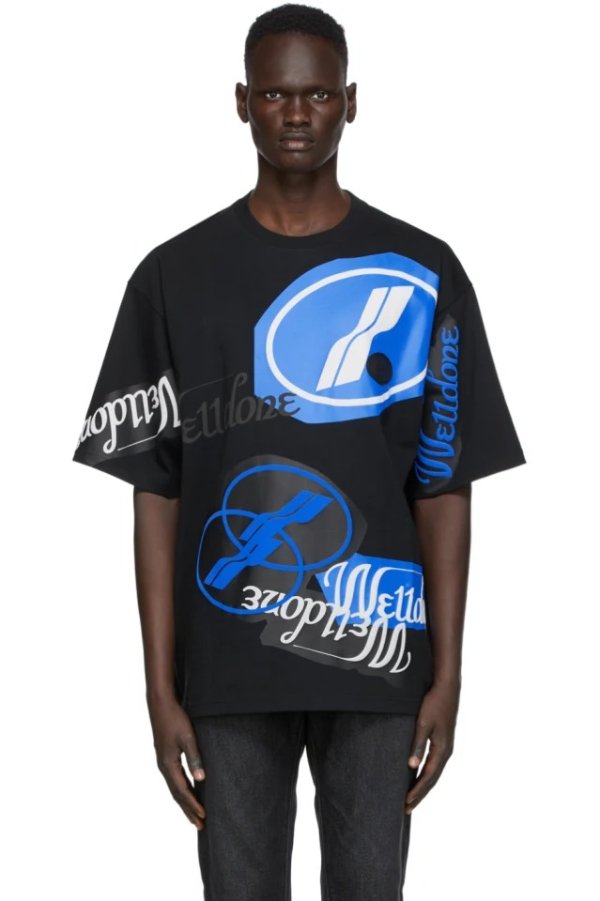 Black Stacked Logo T-Shirt