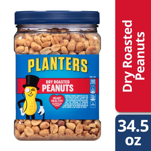 Dry Roasted Peanuts, 34.5 oz Jar