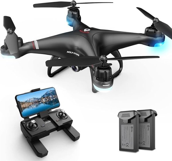 GPS Drone with 1080P HD Camera FPV Live Video for Adults and Kids, Quadcopter HS110G Upgraded Version, 2 Batteries, Altitude Hold, Follow Me and Auto Return, Easy to Use for Beginner