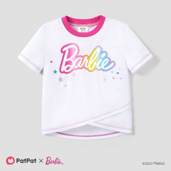 Barbie 1pc Toddler/Kids Girls Sporty Rainbow Alphabet Tank top/t-shirt/pants