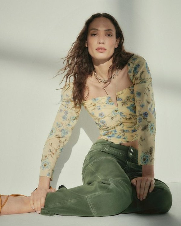 Ruched printed blouse - Women | Mango USA