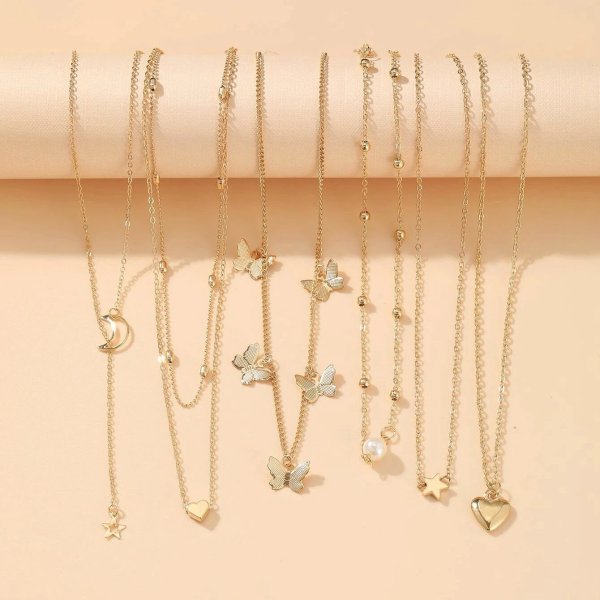 0.99US $ 85% OFF|Jewelry Fashion - 2023 New Simple Elegant Women's Jewelry Necklace 7-piece Set - Aliexpress