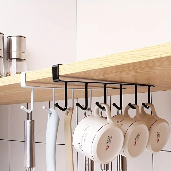 Temu Kitchen Kitchenware Hooks Multifunctional Storage Shelf