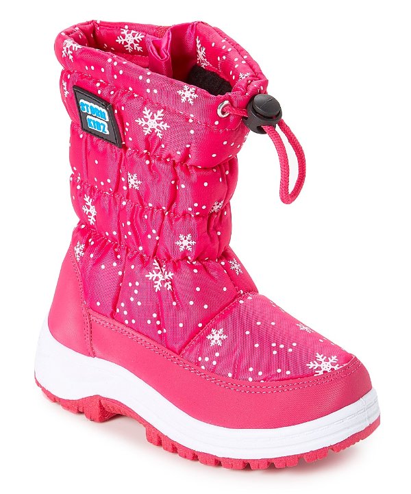 Pink Snowflake Snow Boot - Girls