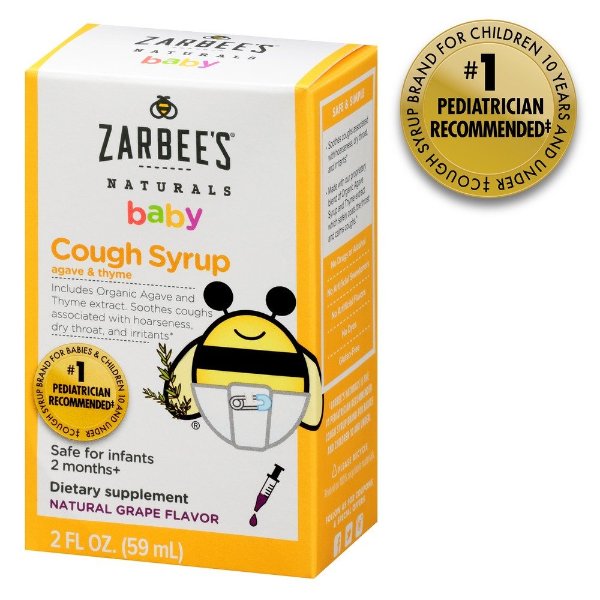 Naturals Baby Cough Syrup with Agave & Thyme , Natural Grape Flavor, 2 Fl. Ounces (1 Box)