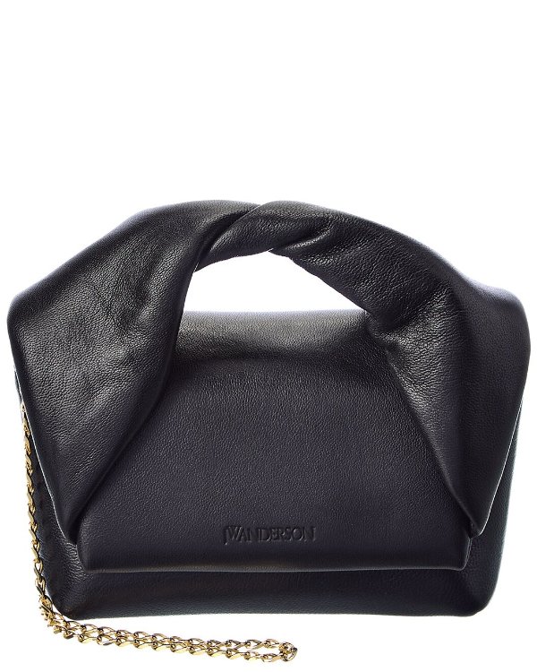 Twister Mini Leather Shoulder Bag / Gilt