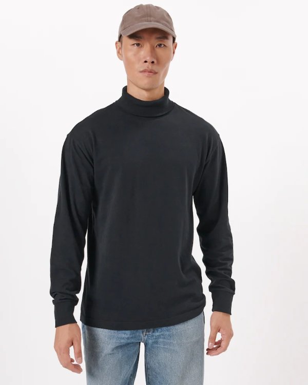 Men's Essential Relaxed Jersey Turtleneck | Men's Clearance | Abercrombie.com