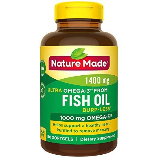 Burp-Less Ultra Omega-3†† from Fish Oil 1400 mg Softgels, 90 Count (Packaging May Vary)