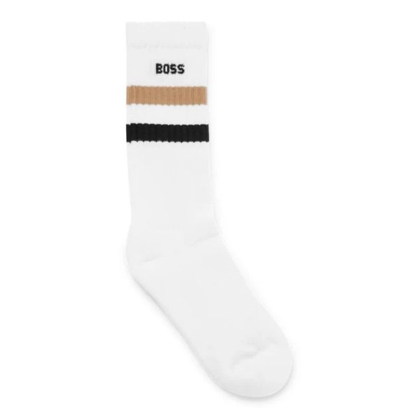 quarter-length cotton-blend socks with signature stripe